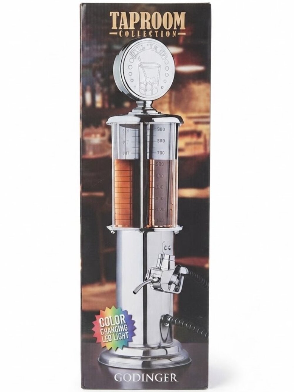 New Godinger Taproom Collection color changing gas station drink dispenser